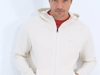 Basic Hooded Comfortable Fit Embroidered Detailed Zippered Men's Sweatshirt - 88035