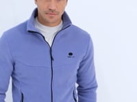 Light Purple Zippered High Collar Standard Fit Men's Fleece Sweatshirt - 88134