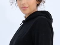 Black Hooded Zip-Up Comfort Fit Women's Fleece Sweatshirt - 97233