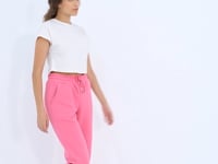 Sugar Pink High Waist Basic Laced Jogger Polar Women's Tracksuit Bottom - 94622