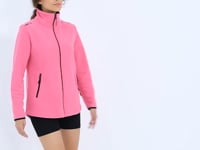 Fuchsia Stand Collar Zippered Comfort Fit Women's Fleece Sweatshirt - 97173