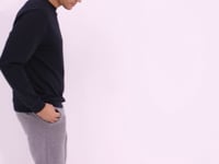 Navy Blue Basic Round Neck Comfort Fit Men's Sweatshirt - 88053
