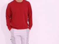 Red Basic Round Neck Comfort Fit Men's Sweatshirt - 88053