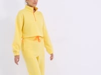 Low Shoulder Waist Gathered Half Zip Oversized Women's Tracksuit Set - 95321