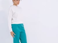 High Waist Brushed 3-Thread Cotton Basic Women's Tracksuit Bottom - 94624