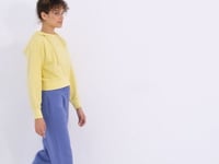 Light Purple High Waist Brushed 3-Thread Cotton Basic Women's Tracksuit Bottom - 94624