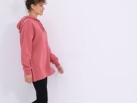 Wild Rose Raglan Sleeve Basic Hooded Oversize Sweatshirt Sweatshirt Tunic - 97242