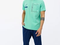 Forest Green Pocket Detailed Printed O Neck Men's T-Shirt - 88184