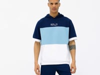 White Hooded Print Detailed Oversize Men's T-Shirt - 88191