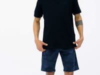 Navy Blue Polo Collar Embroidered Logo Standard Fit Men's T-shirt - 88237