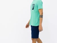Forest Green Front & Back Print Detailed Standard Fit Men's T-shirt - 88233