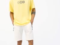 Yellow Front Back Printed O Collar Oversize Men's T-shirt - 88224