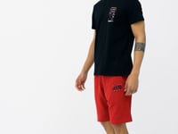 Black Print Detailed V Neck Standard Fit Men's T-Shirt - 88186
