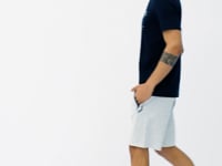 Navy Blue Printed Detailed V Neck Standard Fit Men's T-Shirt - 88186