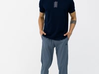 Navy Blue Printed O Collar Standard Fit Men's T-shirt - 88169