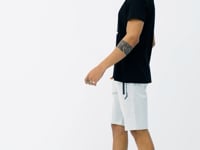 Black Writing and Compass Printed Standard Fit O Collar Men's T-Shirt - 88173