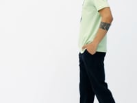 Light Green Open Green Print Detailed O Collar Standard Cut Men's T-Shirt - 88214