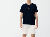 Navy Blue Printed O Collar Standard Fit Men's T-shirt - 88212