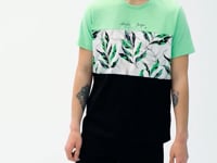 Neon Green Color Gradient Print Detailed O Collar Standard Fit Men's T-Shirt - 88177