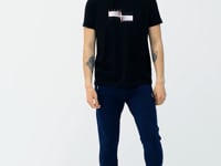 Black Printed Pattern Standard Cut Men's T-shirt - 88215