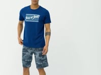Indigo Print Pattern Standard Fit O Collar Men's T-Shirt - 88172