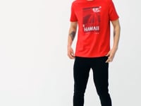Red Slogan Printed O Collar Standard Cut Men's T-shirt - 88190