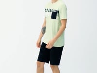 Light Green Front Detailed Printed Standard Fit Men's T-shirt - 88200