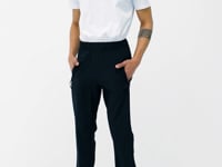 Black Men's Basic Pocketed Laced Comfortable Elastic Cuff Tracksuit Bottom - 84826