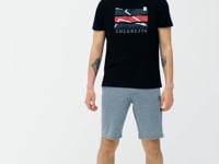 Black Print O Collar Standard Fit Men's T-shirt - 88201
