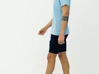 Light Blue Printed O Collar Standard Fit Men's T-shirt - 88201