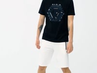 Black Pattern Printed Standard Fit Men's T-shirt - 88231