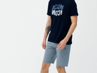 Navy Blue Printed O Collar Standard Fit Men's T-Shirt - 88174