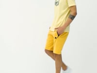 Yellow Print O Collar Standard Fit Men's T-Shirt - 88174