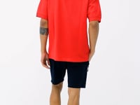 Red Hooded Sleeve Label Detailed Oversize Men's T-shirt - 88179