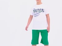 White Print Lettering O Collar Standard Fit Men's Boys T-Shirt - 11100