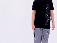 Black Print Detailed O Collar Standard Fit Boys T-Shirt - 11104