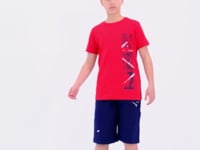 Red Print Detailed O Collar Standard Fit Boys T-Shirt - 11104