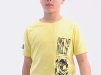 Yellow Print Detailed O Collar Standard Fit Boys T-Shirt - 11104