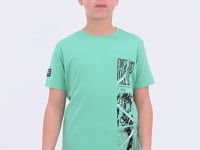 Forest Green Print Detailed O Collar Standard Fit Boys T-Shirt - 11104