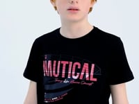 Black Print O Collar Standard Fit Men's Boys T-Shirt - 11100