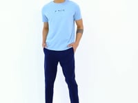 Indigo Hidden Knee Pocket Detailed Standard Fit Men's Jogger Tracksuit Bottom - 84958