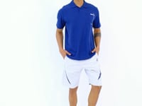 Indigo Chest Detailed Printed Standard Fit Polo Collar Men's T-Shirt - 88241