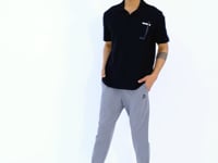 Grey Melange Logo Embroidered Detailed Side Pocket Standard Fit Men's Tracksuit Bottom - 84967