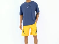 Mustard Print Detail Logo Embroidered Standard Fit Men's Shorts - 81252