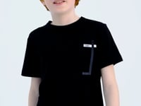 Black Pocket Detailed O Collar Standard Fit Boys T-Shirt - 11120