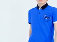 Colored Collar Tip Logo Embroidered Standard Fit Polo Collar Boys' T-Shirt - 11138