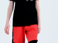 Black Printed Pocket Detailed Standard Fit Polo Collar Boys' T-Shirt - 11144