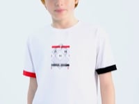 Colored Cuff Detailed Printed Oversize Boys' T-Shirt - 11137
