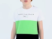 Black Color Block O Collar Print Detailed Standard Fit Boys T-Shirt - 11135