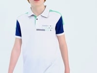 White Color Blocked Shoulder Trim Detailed Standard Fit Boys T-Shirt - 11155